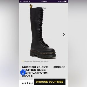 doc martens audrick 20I knee high leather platform boots